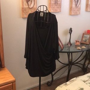 NWT Black rayon shirt with undershirt
